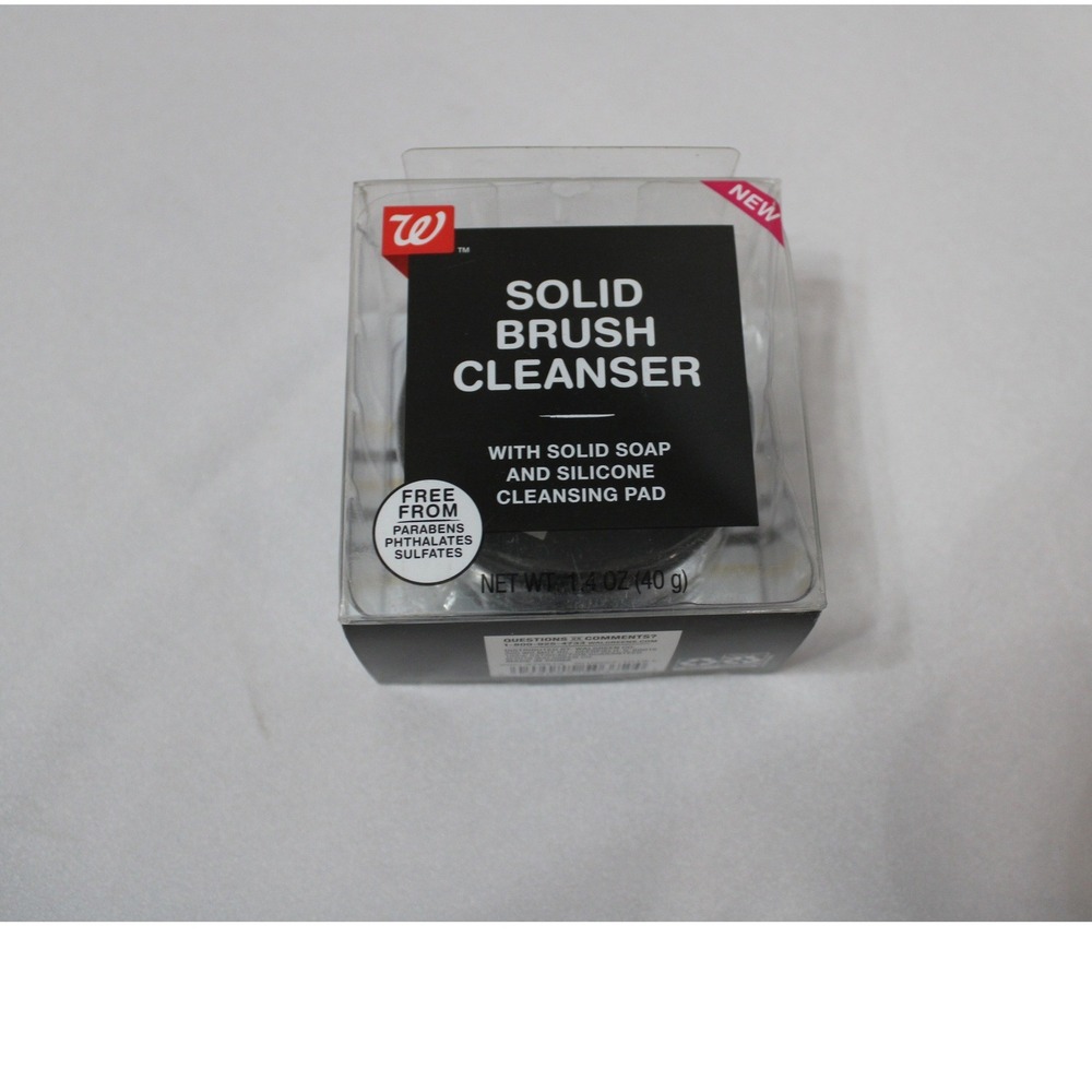 Walgreens Solid Brush Cleanser with Silicone Cleansing Pad 1.4oz New